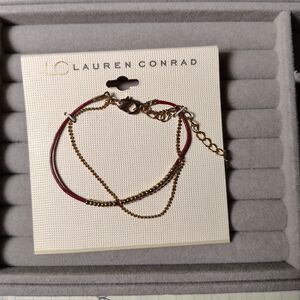 LC Lauren Conrad Bracelet Gold tone & Burgundy NEW/J92